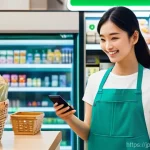 CBDC와 디지털 신뢰성의 개념 - **Prompt:** A young Japanese woman, in her late 20s, wearing stylish but modest everyday clothing, i...